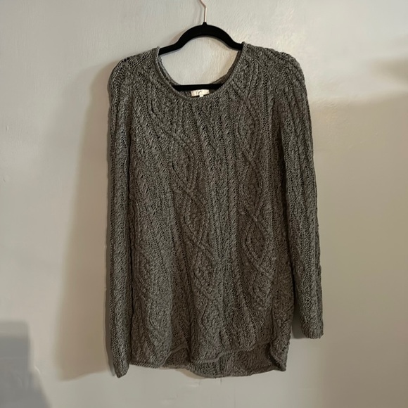 Joie Gray Textured Cable Knit Pullover Sweater Women’s Large - Picture 3 of 6
